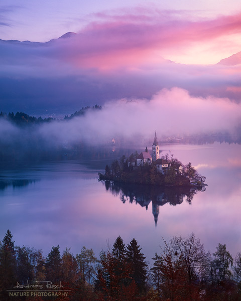 Sonnenaufgang in Bled